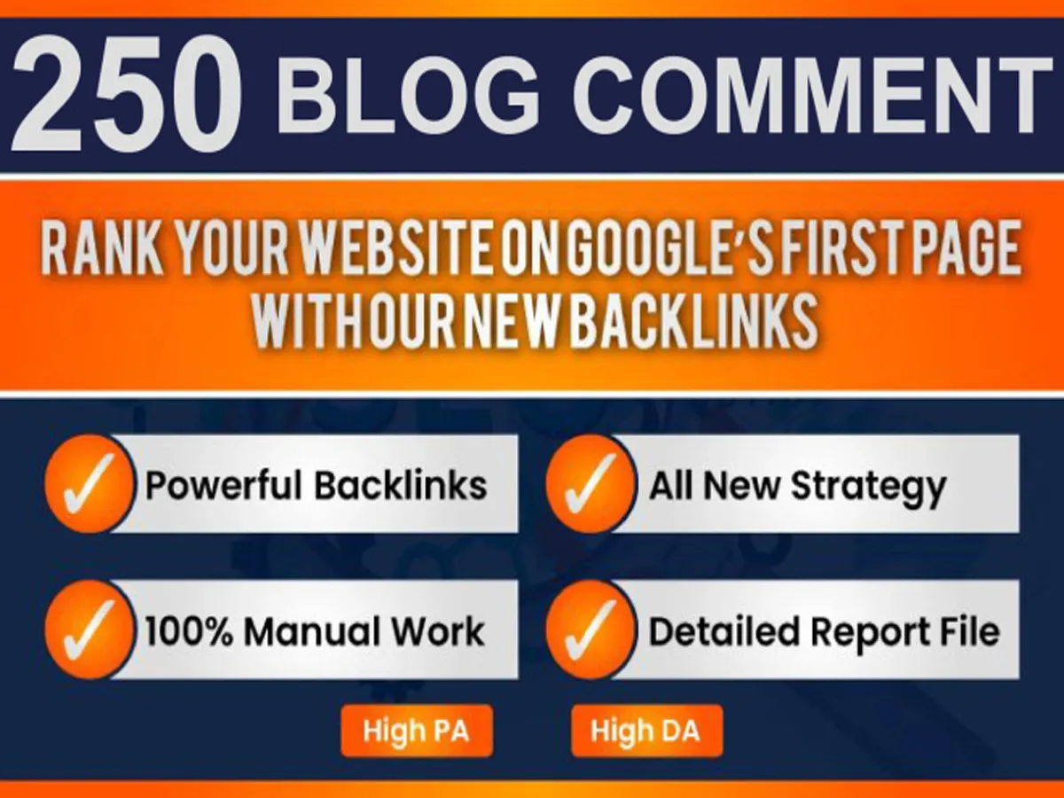 I will do 250 high da dofollow blog comment backlinks